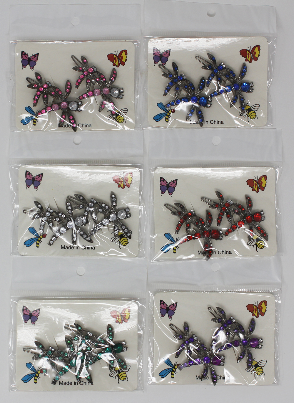 Exotic dragon fly clip with rhinstones - Click Image to Close